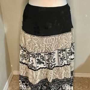 Spencer Alexis Maxi Black and Gold Skirt